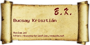 Bucsay Krisztián névjegykártya