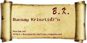 Bucsay Krisztián névjegykártya