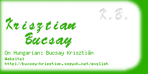 krisztian bucsay business card