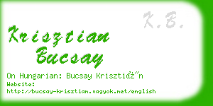 krisztian bucsay business card